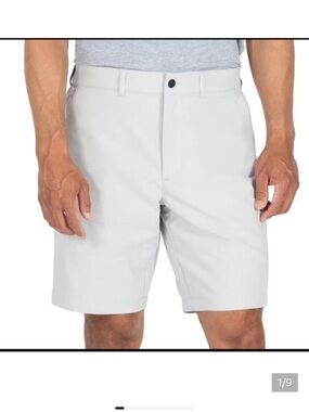 NWT Gerry Weber Men’s Light Gray Flat-Front Shorts 32 Grey